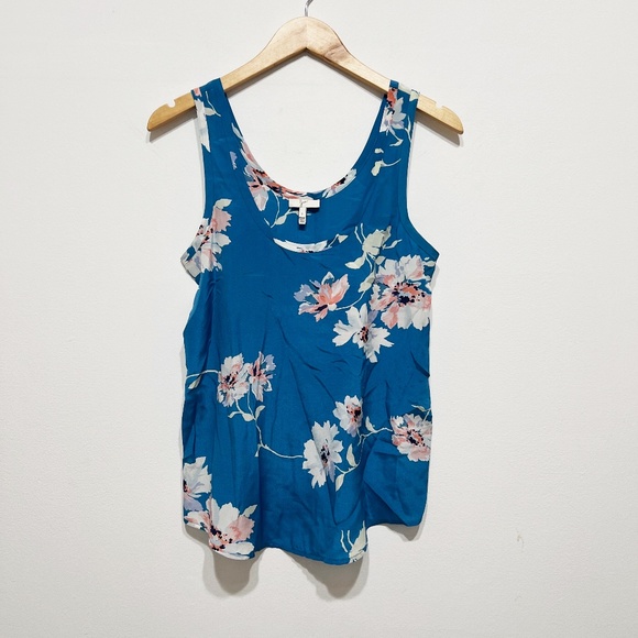Joie Annabeth Silk Chiffon Floral Flower Print Pattern Scoop Neck Tank Top Small - Picture 1 of 4